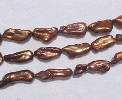 Golden Chocolate Biwas, 20x8mm