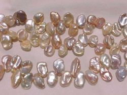 Sheer Pinks Top Drill Petal Keshi, 12x8mm