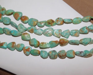 Tumbled Nugget Turquoise, Rustic Green, 13x18mm