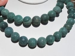 Matte Deep Teal Green Crackle Agate Rounds, 16mm