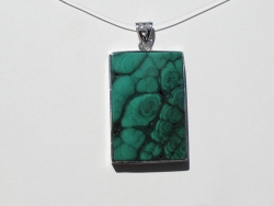 Malachite & Sterling Bezel Pendant