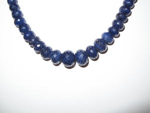 Genuine Sapphire Faceted Rondels, Graduated 6-12mm
