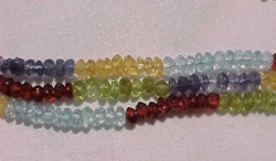 Multi Gemstone Light Mix Faceted Rondel, 4-4.5mm