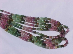 Multi Color Tourmaline Faceted Rondel, Graduated