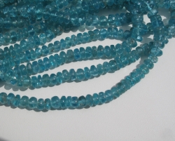 Blue Apatite Rondels, 6mm