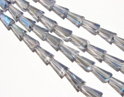 Blue Aurora Facted Long Drill Chandelier Drops, 6x12mm