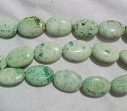 Green Lemon Turquoise Ovals, 14x10mm