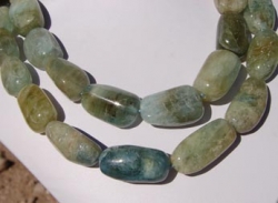 Blue-Green Aquamarine Tumbled Pebbles, Graduated