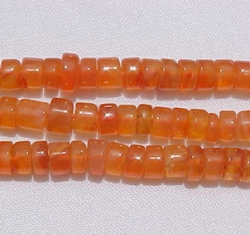 Orange Carnelian Heshi, 5-6mm