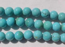 Round Magnesite Turquoise, LT Sky Blue, 12mm