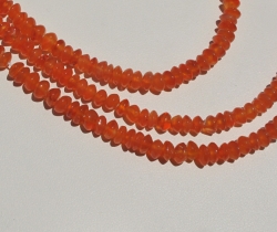 Dark Orange Carnelian Rondels, 5-6mm 