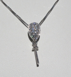 Crystal Studded Pendant Bail w/Chain