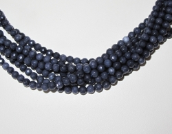 Indigo Blue Jade Faceted Rounds, 4mm