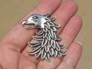 Gryphon Head Pendant, Lead Free Pewter