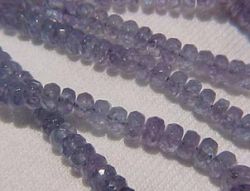 Tanzanite Faceted Rondels, 3-3.5mm