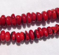 Rustic Coral Rondels, 12-14mm