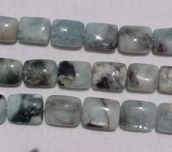 Blue/Black Aquamarine Pillows, 15x12mm