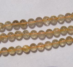 Citrine Rounds, 6mm