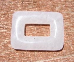 White Agate Rectangle Donut, 50x38mm