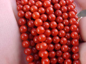 Red Coral Rounds, 3.5-4mm