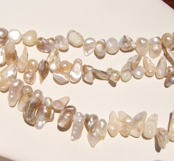 Mabe Shell Pieces, Natural Beige Gold