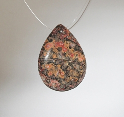 Red Poppy Jasper Teardrop Pendant, 50mm