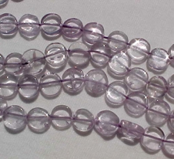 Lavender Amethyst Coins, 7-8mm