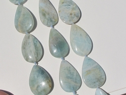 Aquamarine Teardrops, 26x38mm, each