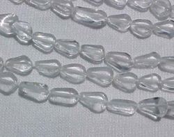 Clear Quartz Flat Teardrops, 8x4mm