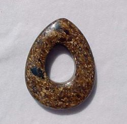 Bronzite Teardrop Donut, 25x18mm