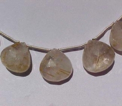 Rutilated Quartz Briolettes, 14-16mm