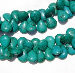 Emerald Green Magnesite Teardrop Briolettes, 18mm, each