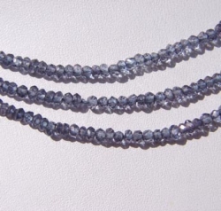 Tanzanite Quartz Faceted Rondels, 3mm