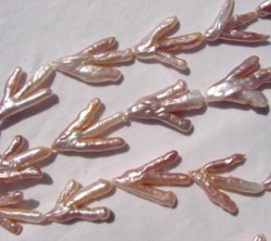 Birds Foot Pearls, Natural Pinks