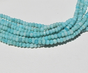 Russian Amazonite Faceted Rondels, 5mm
