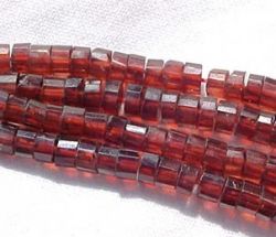 Red Garnet Faceted Heshi, 4-4.5mm