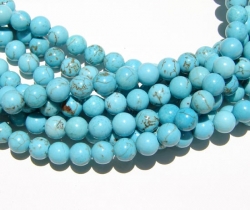 Round Magnesite Turquoise Light Blue, 6mm