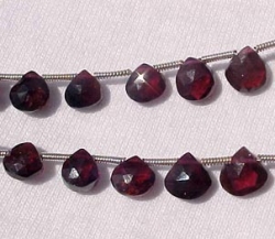 Red Garnet Briolettes, 6-7mm