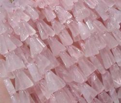 Rose Quartz Triangles, 8-9mm