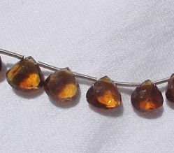 Cognac Citrine Briolettes, 7-8mm