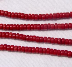 Red Coral Heshi, 4mm