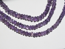 Amethyst Hand Cut Rondels, 5-5.5mm