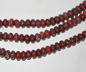 Red Jasper Rondels, 10mm