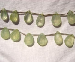 Prehnite Faceted Briolettes, 14-16mm