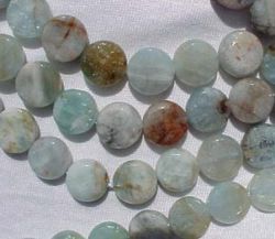 Autumn Aquamarine Coins, 17-19mm