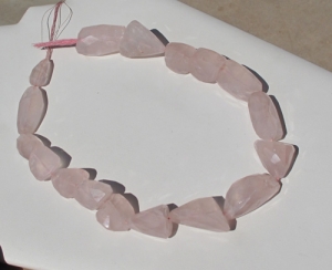 Rose Quartz Faceted Nuggets, Graduated 9mm-16mm