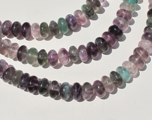 Rainbow Fluorite Rondels, 10mm