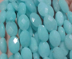 Aquamarine Jade Faceted Ovals, 8x11mm