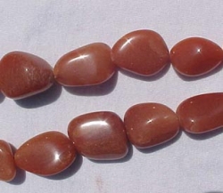 Dark Peach Adventurine Polished Nuggets, 18-22mm