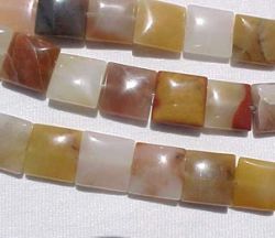 Mixed Jasper Square Pillows, 12mm